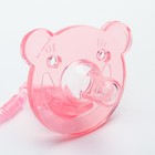 Соска - пустышка цельносиликоновая классическая «Мишка», от 0 мес., с держателем, в контейнере, цвет розовый - Фото 5