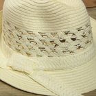 Шляпа "Гламур", цвет сливочный, обхват головы 58 см, ширина полей 4 см - Фото 2