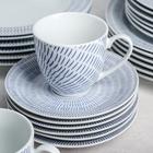 Набор посуды керамической Доляна «Антик», 24 предмета: тарелки d=19,5/20,5/24 см, чайная пара 200 мл, цвет белый - Фото 2