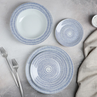 Набор посуды керамической Доляна «Антик», 24 предмета: тарелки d=19,5/20,5/24 см, чайная пара 200 мл, цвет белый - Фото 3