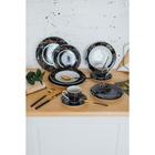 Тарелка глубокая Доляна «Кассиопея», 300 мл, d=21 см, керамика, белая, чёрная - Фото 6