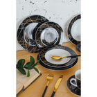 Тарелка керамическая обеденная Доляна «Кассиопея», d=24 см, цвет чёрный - Фото 5