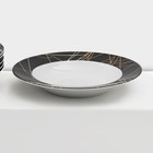 Набор керамической посуды Доляна «Кассиопея», 24 предмета: тарелки d=19/21/24 см, чайная пара 200 мл, цвет чёрный - Фото 11