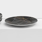 Набор керамической посуды Доляна «Кассиопея», 24 предмета: тарелки d=19/21/24 см, чайная пара 200 мл, цвет чёрный - Фото 5