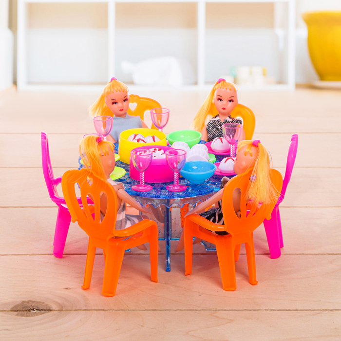 Мебель для кукол с куклами и аксессуарами, цвета МИКС - фото 1912252790