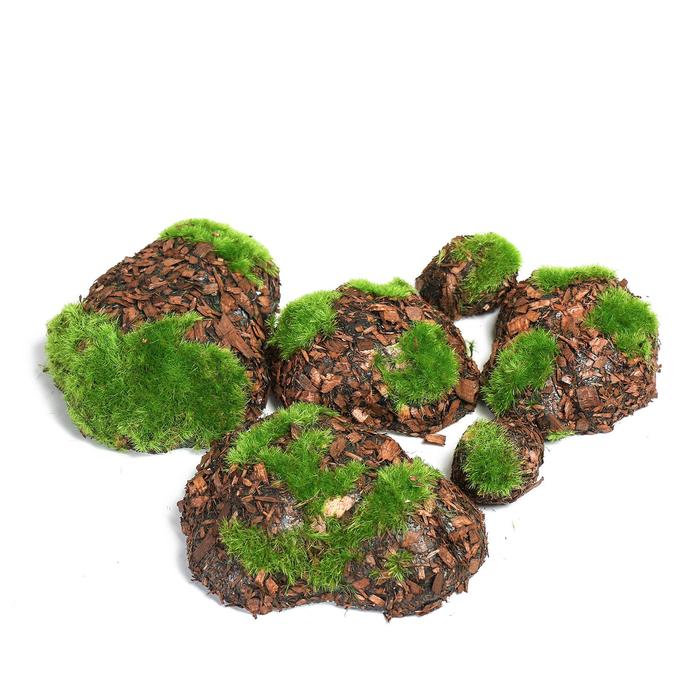 Мох искусственный «Камни», с корой, набор 6 шт., Greengo - фото 1908500142