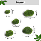 Мох искусственный, для декора, «Мохнатые камни», набор 5 шт., зелёный, Greengo 4488261 - фото 1063734