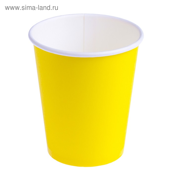 Стакан бумажный "Жёлтый" для горячих напитков, 250 мл, диаметр 80 мм - Фото 1