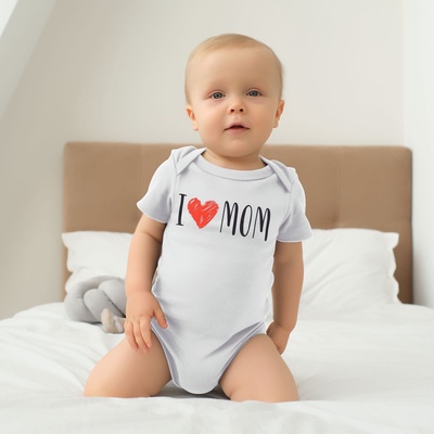 Боди для девочки «Крошка Я» Love mom, рост 74-80 см, белое