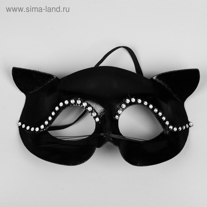 Карнавальная маска «Кошка», цвет чёрный - Фото 1