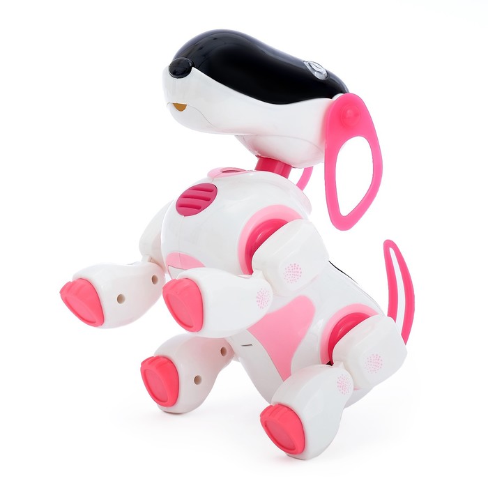 Робот собака «Ки-Ки», программируемый, на пульте управления, интерактивный: звук, свет, танцующий, музыкальный, на батарейках, на русском языке, розовый - фото 1905593358