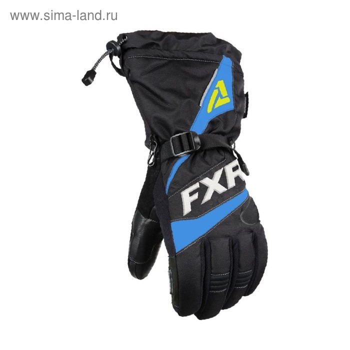 Перчатки FXR Fuel с утеплителем, чёрный, синий, жёлтый, M - Фото 1