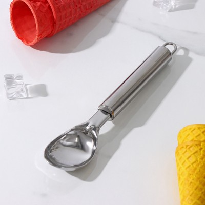 Ложка для мороженого Доляна «Металлик», 21 см, серебристая