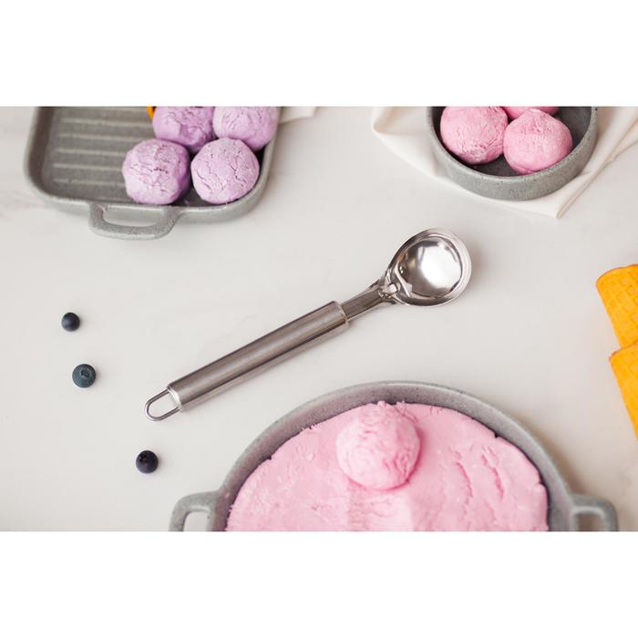 Ложка для мороженого Доляна «Металлик», 21 см, цвет серебряный - фото 1880515050
