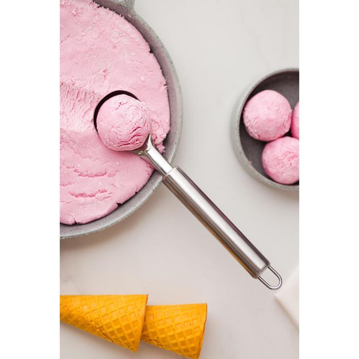 Ложка для мороженого Доляна «Металлик», 21 см, цвет серебряный - фото 1912253489