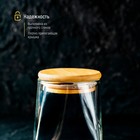 Банка стеклянная для сыпучих продуктов с бамбуковой крышкой Magistro «Эко. Трапеция», 550 мл, 8,5×12,5 см - Фото 4