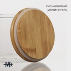 Банка стеклянная для сыпучих продуктов с бамбуковой крышкой Magistro «Эко», 950 мл, 12×10,5 см - Фото 3