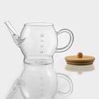 Заварочный чайник «Эко. Бабл», 800 мл, 22×12.5×15 см, с бамбуковой крышкой, металлический фильтр, стекло, прозрачный - Фото 2