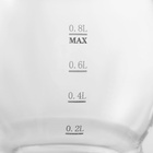 Заварочный чайник «Эко. Бабл», 800 мл, 22×12.5×15 см, с бамбуковой крышкой, металлический фильтр, стекло, прозрачный - Фото 3