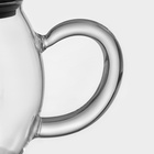 Заварочный чайник «Эко. Бабл», 800 мл, 22×12.5×15 см, с бамбуковой крышкой, металлический фильтр, стекло, прозрачный - Фото 4