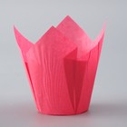 Форма для выпечки "Тюльпан", темно-розовый, 5 х 8 см - Фото 2
