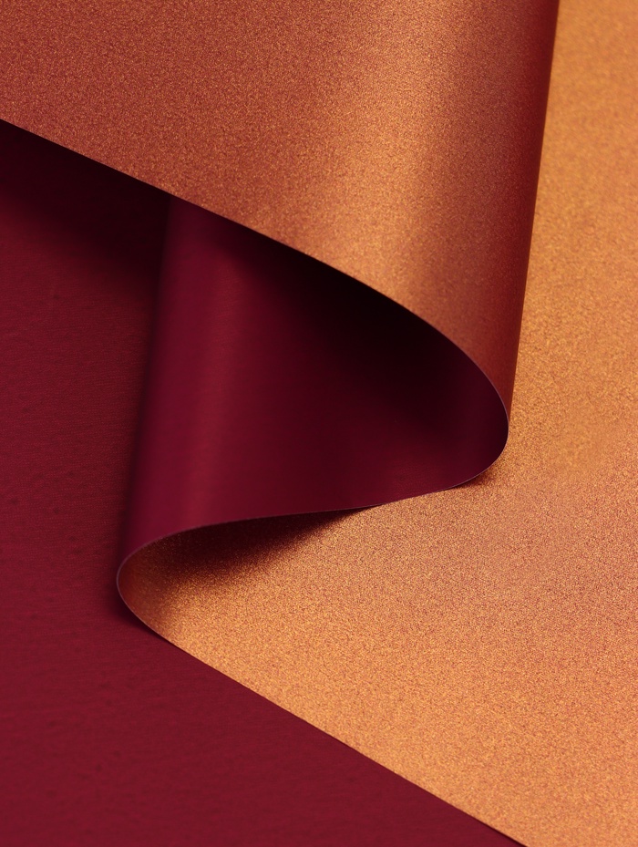 Плёнка для цветов, перламутровая «Бархат», бордовый - золото, 0.5×10 м - Фото 1