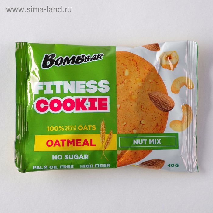 Овсяное печенье Bombbar, ореховый микс, спортивное питание, 40 г - Фото 1