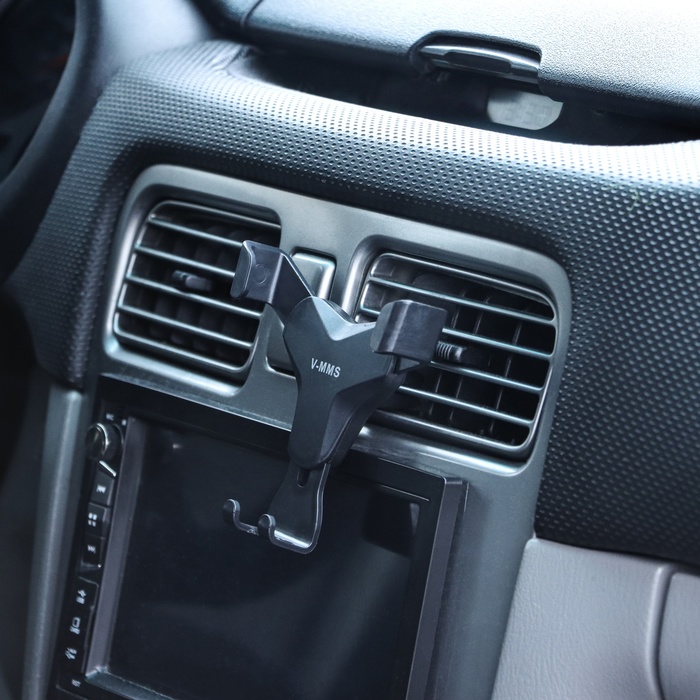 Держатель телефона Cartage в дефлектор, самозажимной захват 6-9.5 см, черный - Фото 1