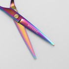 Ножницы парикмахерские с упором «Premium», загнутые кольца, лезвие — 5,5 см, цвет хамелеон - Фото 4