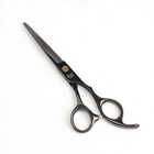 Ножницы парикмахерские с упором «Premium», загнутые кольца, лезвие — 6,5 см, цвет чёрный - фото 7753494