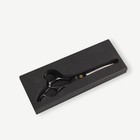 Ножницы парикмахерские с упором Premium, загнутые кольца, лезвие — 6.5 см, чёрные - Фото 5