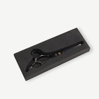 Ножницы филировочные с упором «Premium», загнутые кольца, лезвие — 6 см, цвет чёрный - фото 6246105