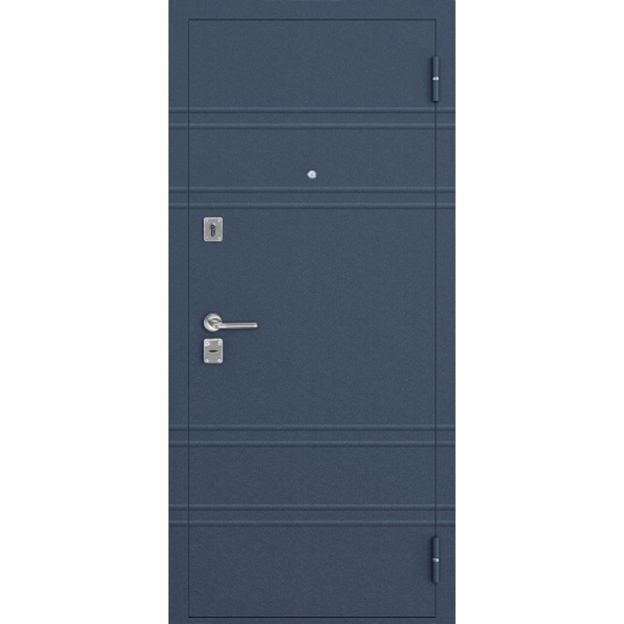 Входная дверь SalvaDoor 6, 2050 × 960 мм, правая, цвет синий шёлк