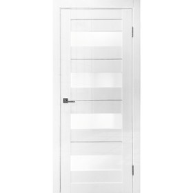 Дверное полотно Triss, 2000 × 600 мм, стекло снег, цвет белый глянец