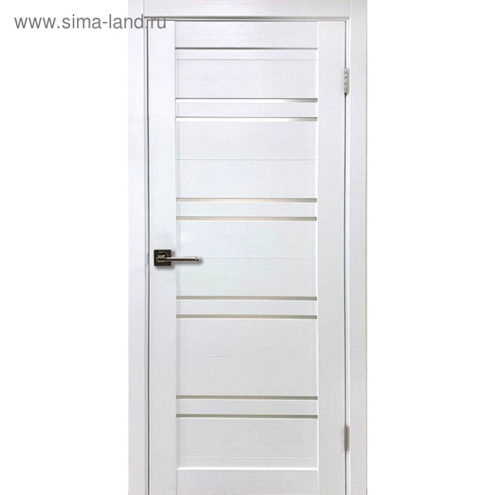 Дверное полотно Х1, 2000 × 600 мм, цвет белый бланко / мелинга / стекло сатин - Фото 1