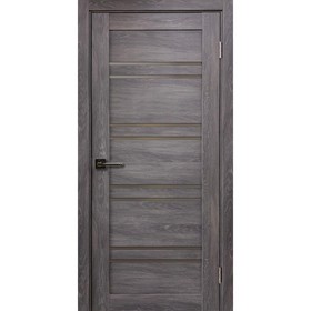Дверное полотно Х1, 2000 × 600 мм, цвет дуб шале серебро / стекло сатин