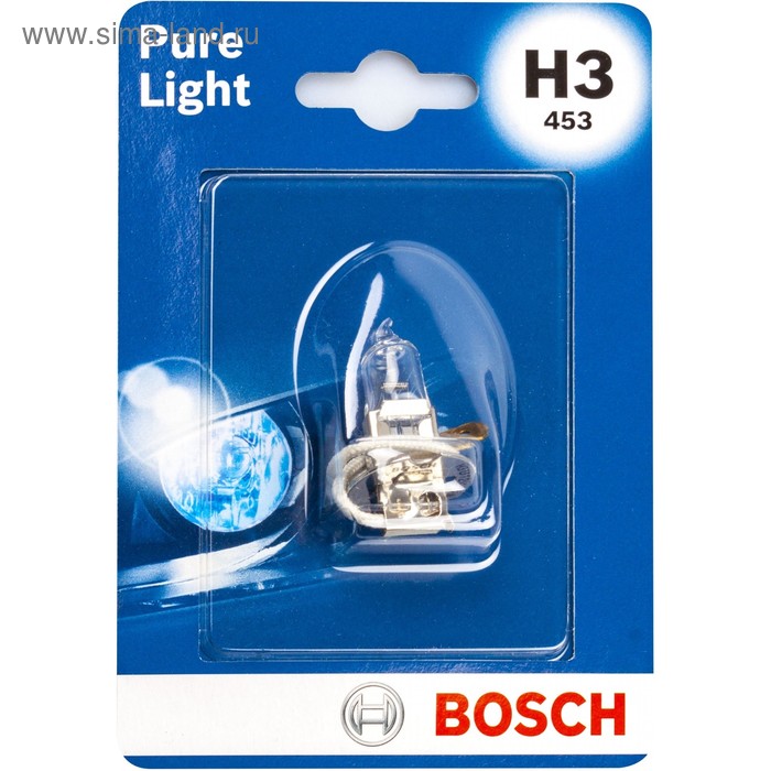 Лампа автомобильная Bosch, H3, 12 В, 55 Вт, 1987301006 - Фото 1