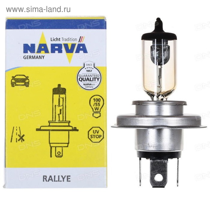 Лампа автомобильная Narva Rally, H4, 12 В, 100/55 Вт, 48911 - Фото 1