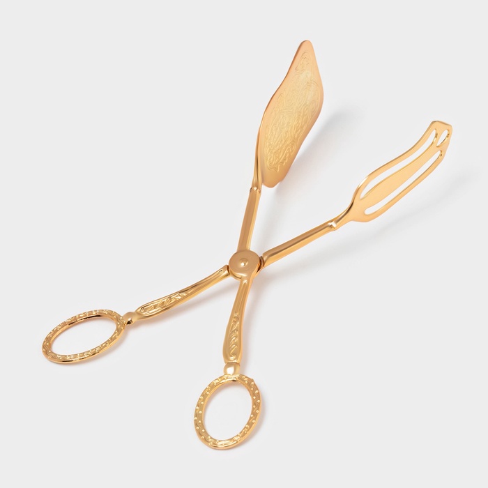 Щипцы для подачи «Рахат золото», h=22 см, металл, золотистые - Фото 1