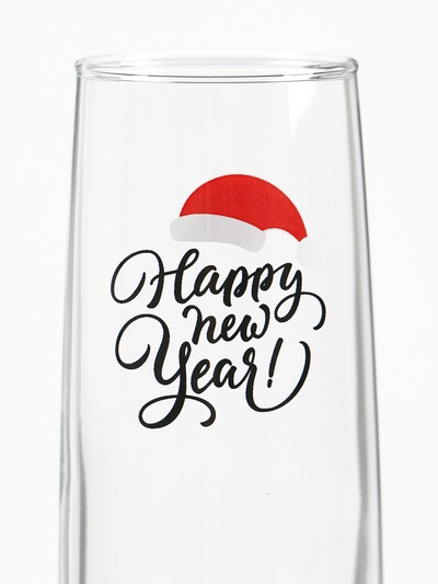 Бокал для шампанского новогодний «Хэппи Нью», 200 мл
