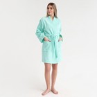 Халат махровый Экономь и Я женский, размер 50-52 цвет нежно-бирюзовый, 100% хлопок, 320 г/м² - Фото 1