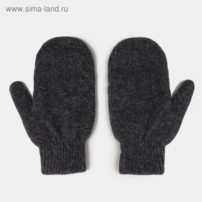 Варежки мужские из монгольской шерсти, цвет чёрный, размер 8-9 - Фото 1