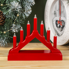 Светодиодная фигура «Красная рождественская горка», пластик, батарейки ААх2 (не в комплекте), свечение тёплое белое - фото 6246440