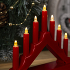 Светодиодная фигура «Красная рождественская горка», пластик, батарейки ААх2 (не в комплекте), свечение тёплое белое - фото 6246441