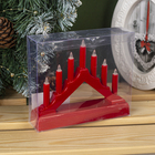 Светодиодная фигура «Красная рождественская горка», пластик, батарейки ААх2 (не в комплекте), свечение тёплое белое - фото 6246442