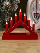 Светодиодная фигура «Красная рождественская горка», пластик, батарейки ААх2 (не в комплекте), свечение тёплое белое - Фото 5