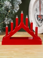 Светодиодная фигура «Красная рождественская горка», пластик, батарейки ААх2 (не в комплекте), свечение тёплое белое - Фото 6