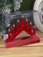 Светодиодная фигура «Красная рождественская горка», пластик, батарейки ААх2 (не в комплекте), свечение тёплое белое - Фото 11