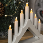 Светодиодная фигура «Белая рождественская горка», пластик, батарейки ААх2 (не в комплекте), свечение тёплое белое - Фото 3