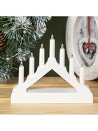 Светодиодная фигура «Белая рождественская горка», пластик, батарейки ААх2 (не в комплекте), свечение тёплое белое 4357280